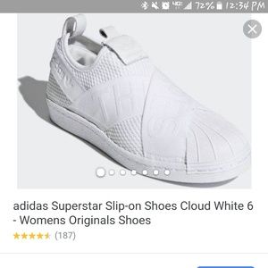 Adidas slip-on white shoes
